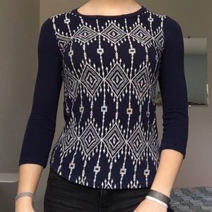 Navy printed sweater